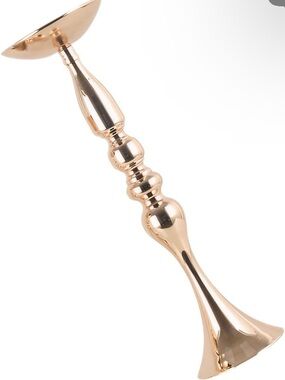 Metallic Rose Gold Decorative Candlestick